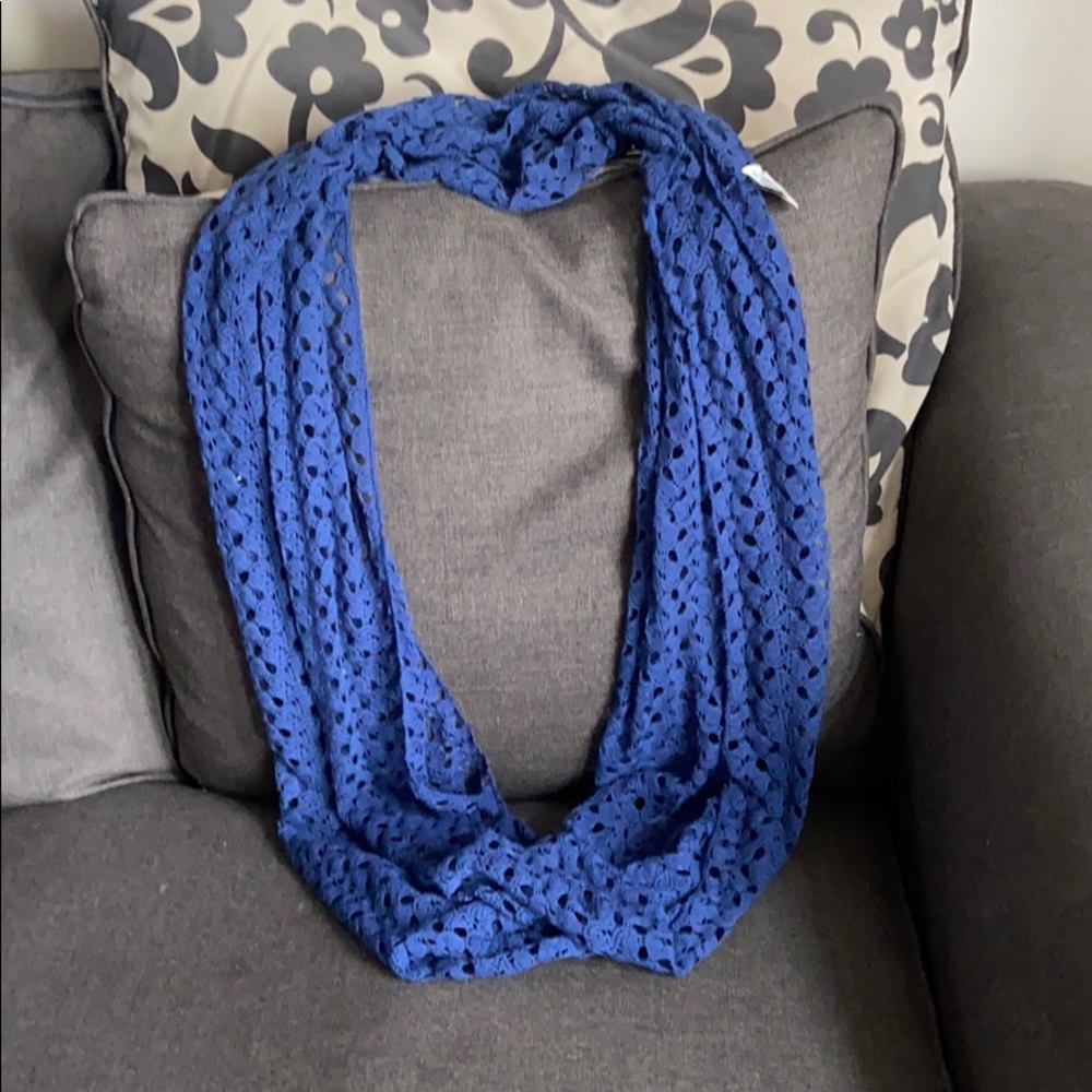 Navy lace infinity scarf